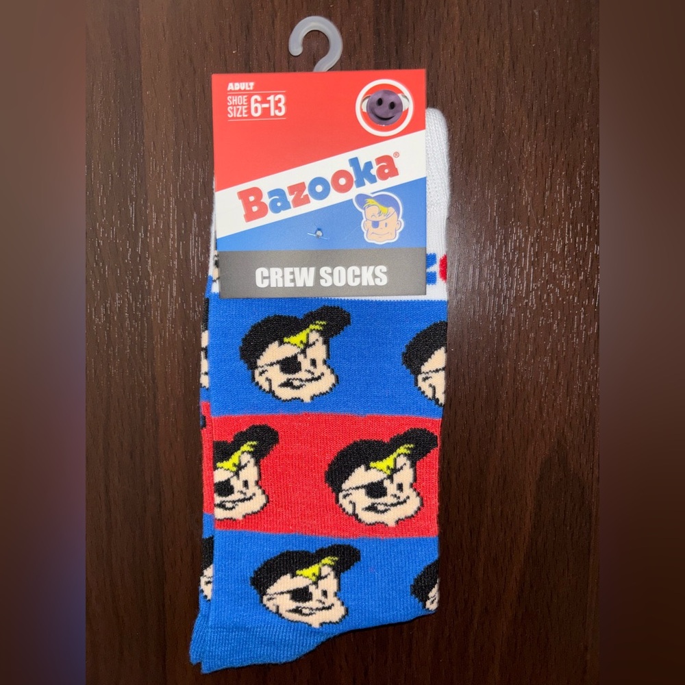 BAZOOKA JOE NOVELTY CREW SOCKS NWT MEN’S SHOE SIZE 6-13